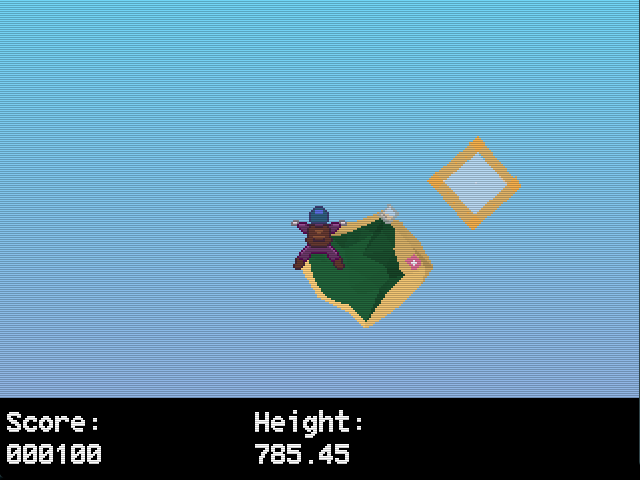Game Screeshot - Player diving into an island