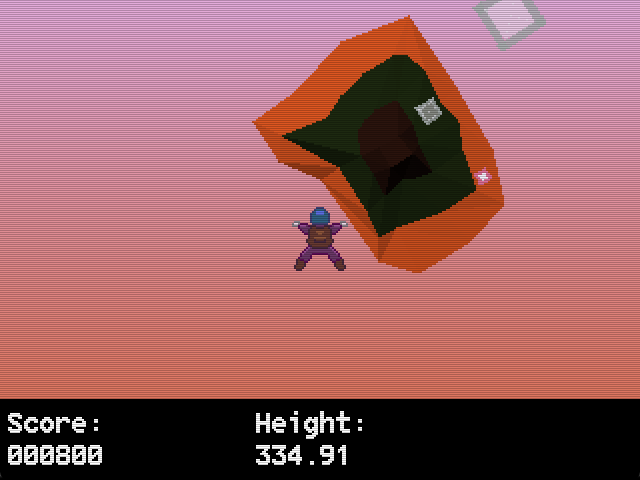Game Screeshot - Player diving into an island during sunset